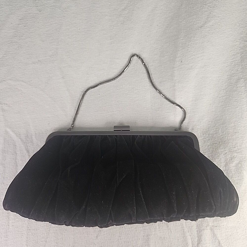 Purse Mary Kay Evening Bag Black Velvet Pink Lined Clutch Satchel Handbag VTG